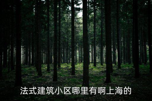 法式建筑小區哪里有啊上海的