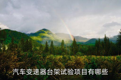 汽車變速器臺架試驗項目有哪些