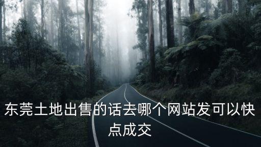 東莞土地出售的話去哪個網站發可以快點成交