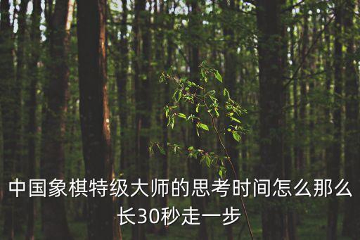 中國象棋特級大師的思考時間怎么那么長30秒走一步