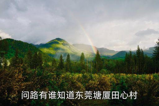 問路有誰知道東莞塘廈田心村