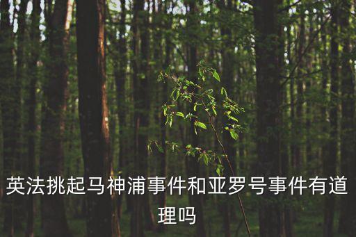 英法挑起馬神浦事件和亞羅號事件有道理嗎