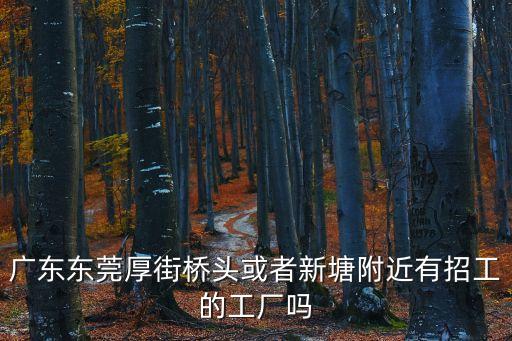 廣東東莞厚街橋頭或者新塘附近有招工的工廠嗎