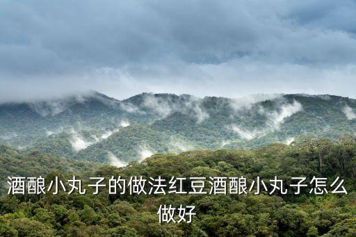 酒釀小丸子的做法紅豆酒釀小丸子怎么做好