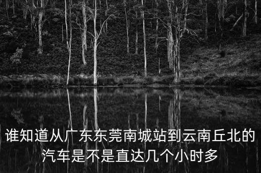 誰知道從廣東東莞南城站到云南丘北的汽車是不是直達幾個小時多