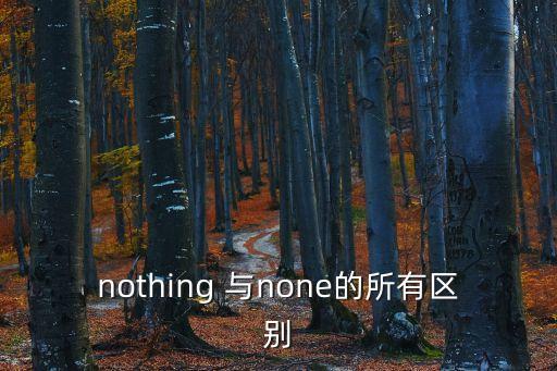 none和nothing的區別，nothing 與none的所有區別