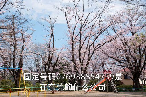 固定號碼076938854759是在東莞的什么公司