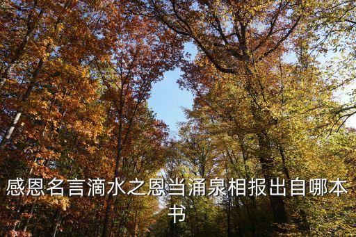 當涌泉相報，滴水之恩當涌泉相報翻譯意思