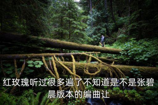 紅玫瑰聽過很多遍了不知道是不是張碧晨版本的編曲讓