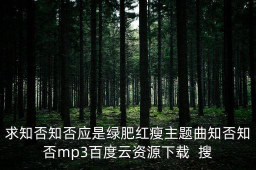 求知否知否應是綠肥紅瘦主題曲知否知否mp3百度云資源下載  搜