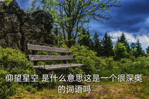 仰望星空 是什么意思這是一個很深奧的詞語嗎