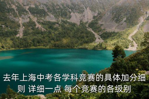上海市第一等功加分，去年上海中考各學(xué)科競賽的具體加分細則 詳細一點 每個競賽的各級別