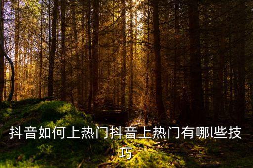 抖音如何上熱門抖音上熱門有哪l些技巧