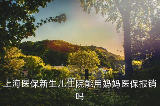 上海市獨生子女父母住院報銷，上海醫保新生兒住院能用媽媽醫保報銷嗎