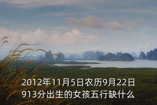 2012年11月5日農歷9月22日913分出生的女孩五行缺什么