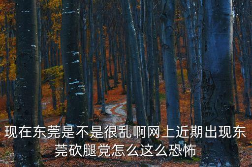 東莞最近那里殺人了，現(xiàn)在東莞是不是很亂啊網(wǎng)上近期出現(xiàn)東莞砍腿黨怎么這么恐怖