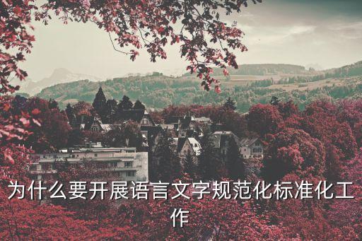 為什么要開展語言文字規(guī)范化標(biāo)準(zhǔn)化工作