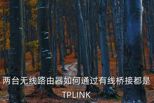 路由器有線橋接，無線路由器有線橋接怎么設置