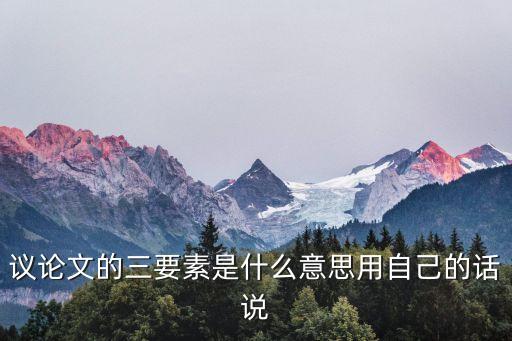 議論文的三要素是什么意思用自己的話說