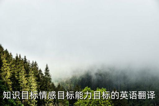 目標(biāo)的英語，知識目標(biāo)情感目標(biāo)能力目標(biāo)的英語翻譯