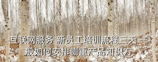 互聯網服務 新員工培訓流程三天 一般如何安排側重產品知識方