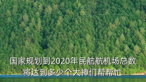 國家規劃到2020年民航航機場總數將達到多少個大神們幫幫忙