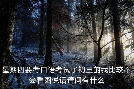 星期四要考口語考試了初三的我比較不會看圖說話請問有什么