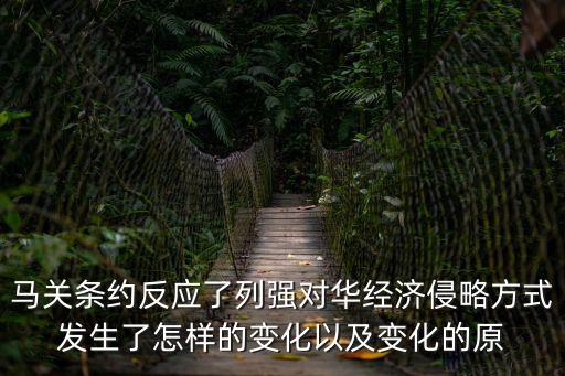 馬關條約，馬關條約反應了列強對華經濟侵略方式發生了怎樣的變化以及變化的原