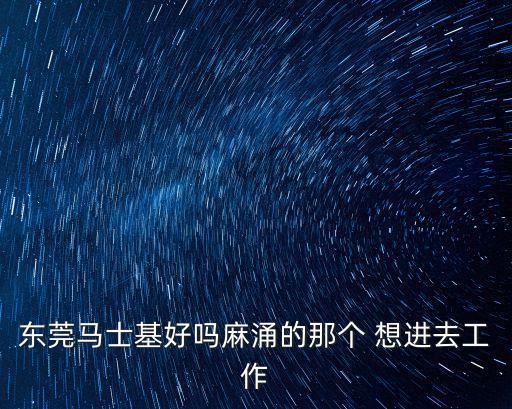 東莞馬士基好嗎麻涌的那個(gè) 想進(jìn)去工作