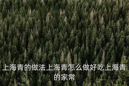 上海青菜怎么做好吃，上海青的做法上海青怎么做好吃上海青的家常