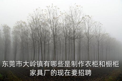 東莞家具廠招修色，東莞市大嶺鎮有哪些是制作衣柜和櫥柜家具廠的現在要招聘