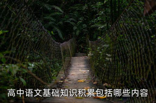 文化常識(shí)高中語(yǔ)文，高中語(yǔ)文基礎(chǔ)知識(shí)積累包括哪些內(nèi)容