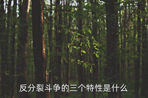 反分裂斗爭的三個特性是什么