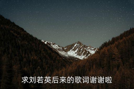 求劉若英后來的歌詞謝謝啦