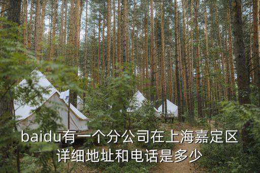 baidu有一個分公司在上海嘉定區詳細地址和電話是多少