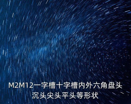 M2M12一字槽十字槽內外六角盤頭沉頭尖頭平頭等形狀