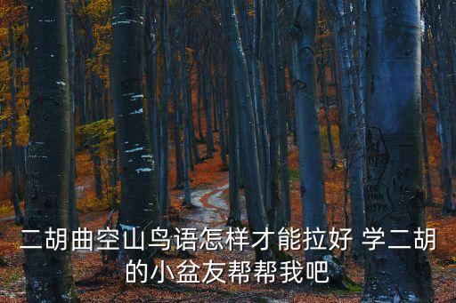 空山鳥語二胡，二胡空山鳥語拉奏時應保持怎樣的心情