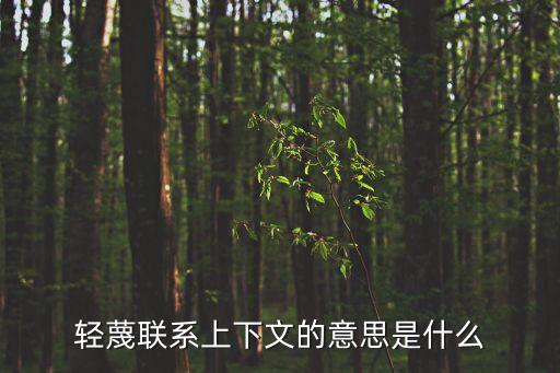 輕蔑聯(lián)系上下文的意思是什么