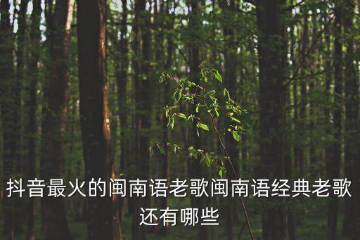 抖音最火的閩南語老歌閩南語經(jīng)典老歌還有哪些