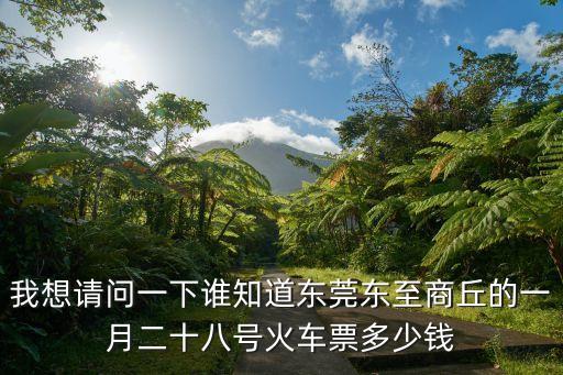 東莞東有到商丘的高鐵，東莞東到商丘的火車票預定提前20天多少錢