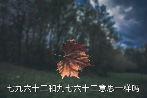 七九六十三和九七六十三意思一樣嗎