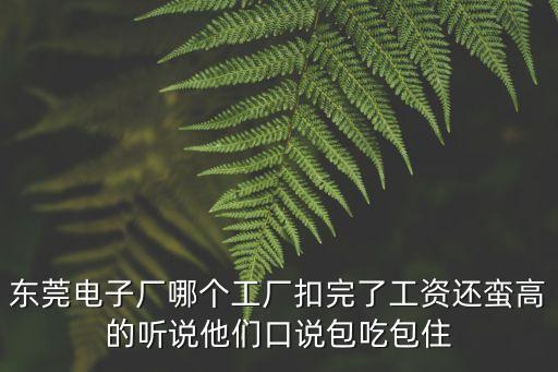 東莞電子廠哪個工廠扣完了工資還蠻高的聽說他們口說包吃包住