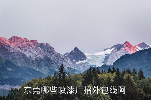 東莞哪些噴漆廠招外包線阿