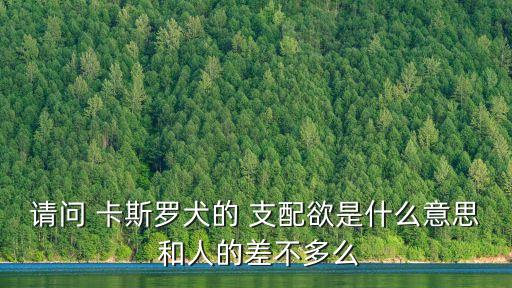 支配欲，請問 卡斯羅犬的 支配欲是什么意思 和人的差不多么