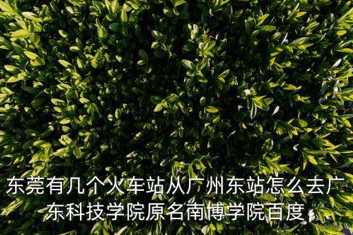 東莞有幾個火車站從廣州東站怎么去廣東科技學(xué)院原名南博學(xué)院百度