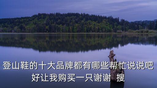 旅游鞋十大名牌是，十大戶外鞋登山鞋品牌排名