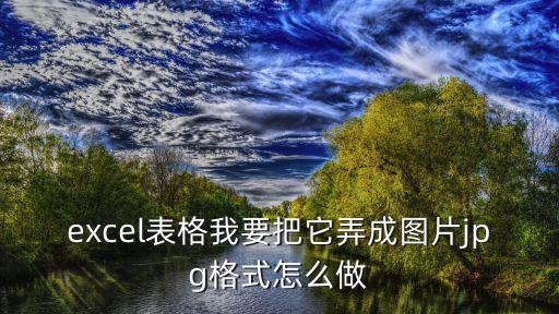 簡單表格圖片，excel表格我要把它弄成圖片jpg格式怎么做