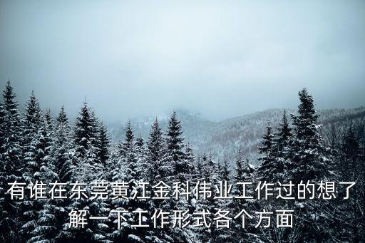 東莞市金科偉業，金科偉業有限公司怎么樣好做嗎