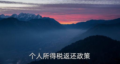 個人所得稅返還政策