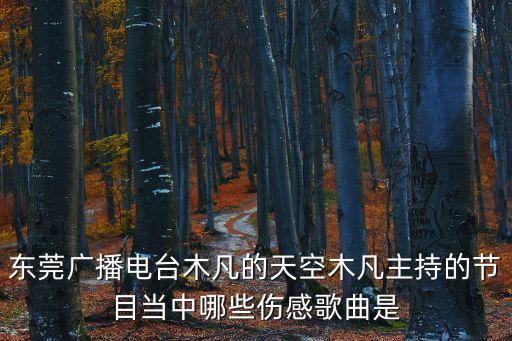 東莞廣播電臺木凡的天空木凡主持的節目當中哪些傷感歌曲是